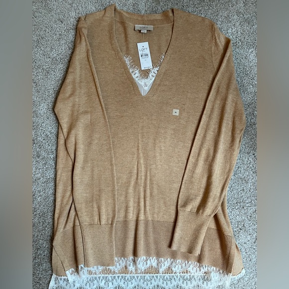 LOFT Sweaters - Loft Outlet Lace Trim Sweater